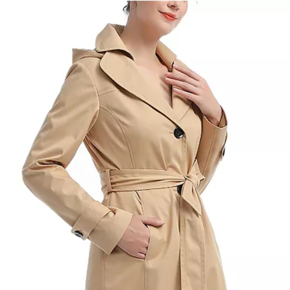 🆕 GAP Khaki Coat with Waist Tie Belt. Cotton - Spandex Made (NWOT) - Picture 4 of 13